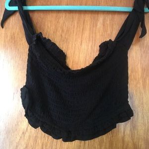 Black off the shoulder crop top